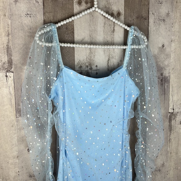 NWT AREA STARS Stardust Mini Dress In Light Blue Size Large - Picture 6 of 9